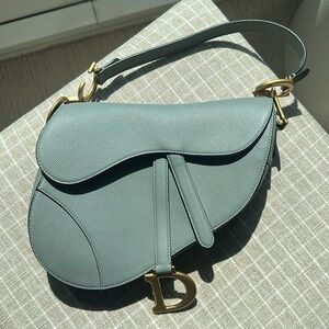 AUTHENTIC Dior Gray Saddle Bag - New Condition